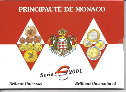 Monaco Kursmünzensatz im Blister